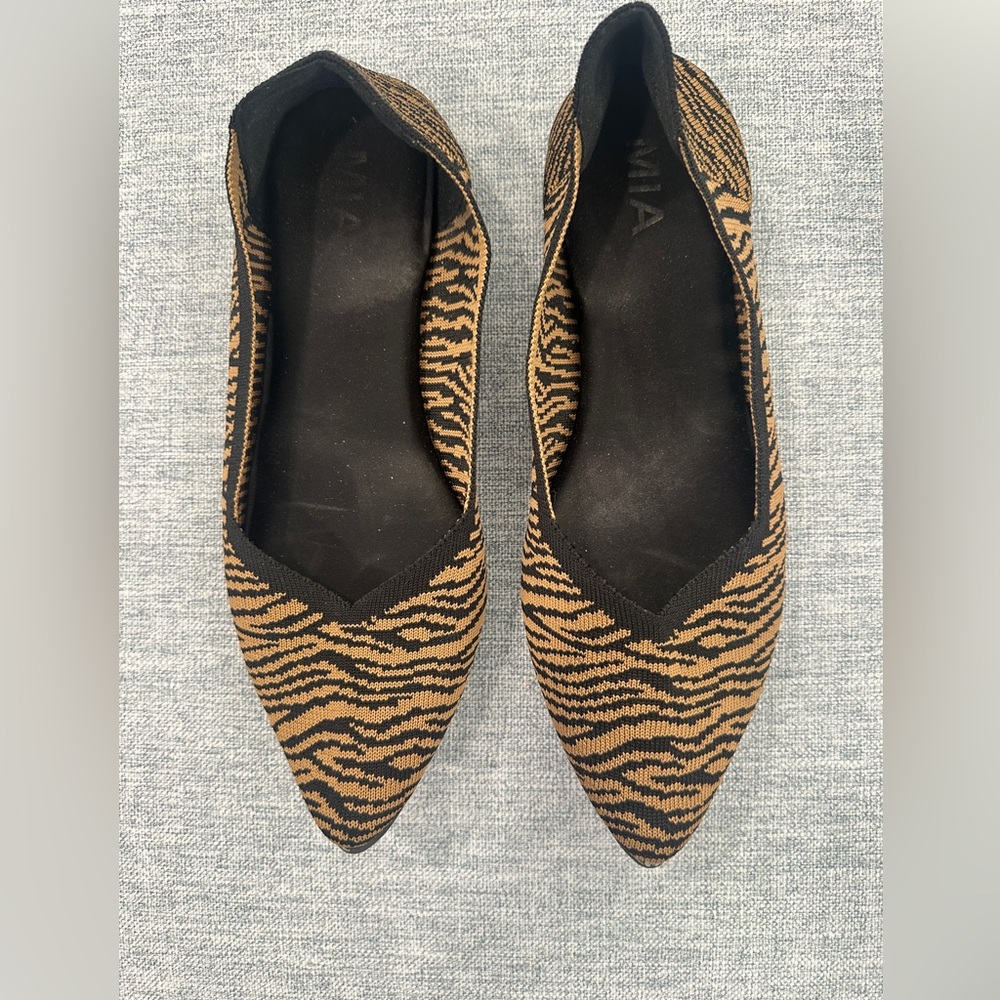 MIA Brown and Black Animal Print Flats